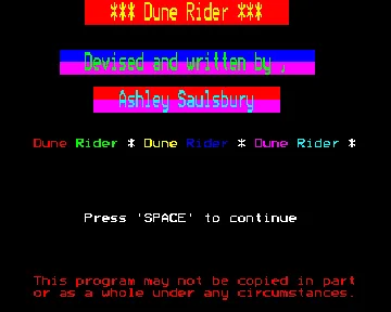 Dune Rider (19xx)(Micro Power)[DUNE] screen shot title